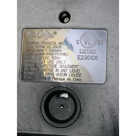 Mr Coffee/Sunbeam Delay Switch 5 Cup Drip Coffee Maker Brewer #BVMC-PCO5BL1 - Picture 9 of 9